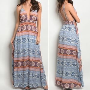 RESTOCKED! OPEN BACK STRAPPY MAXI DRESS